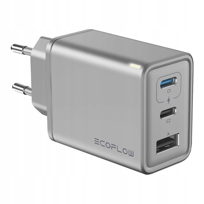 Tinklo įkroviklis EcoFlow GaN Rapid 65 W USBC USBA su kabeliu 100 W belsilt Tinklo įkroviklis EcoFlow GaN Rapid 65 W USB C USB A su kabeliu 100 W