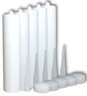 Tuščių silikono kasečių, stūmoklių ir aplikatorių rinkinys, 15 dalių, 300 ml
