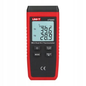 UNI-T UT320D skaitmeninis termometras Kontaktinis 2-kanalų nuo – 50°C skirta 1300°C