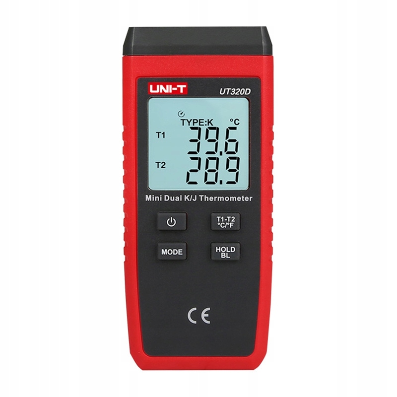 UNI-T UT320D skaitmeninis termometras Kontaktinis 2-kanalų nuo – 50°C skirta 1300°C