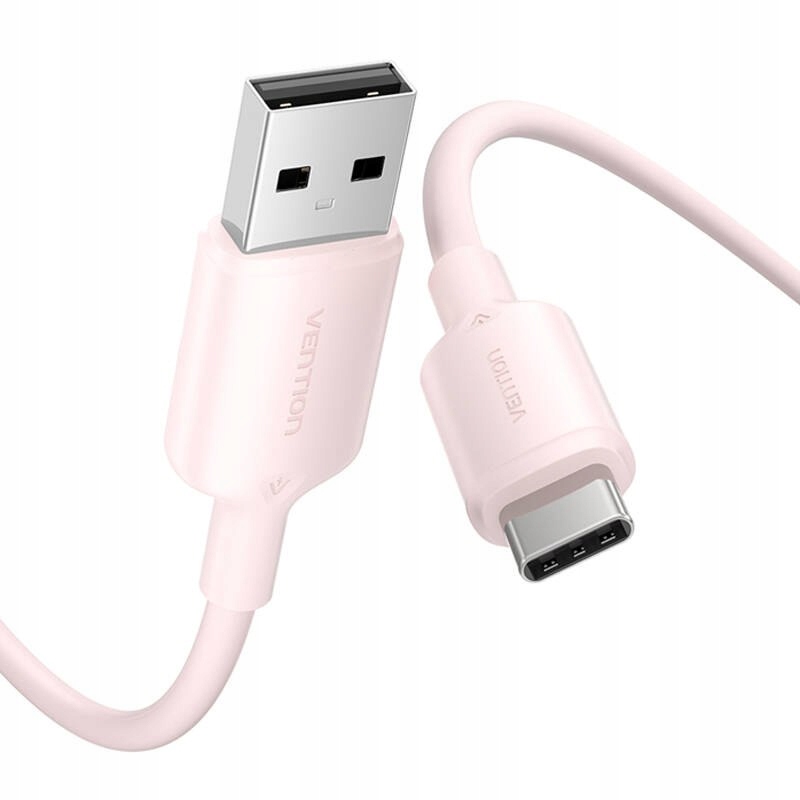 Vention CTQPH USBAUSBC kabelis 3 A 2 m rožinis belsilt Vention CTQPH USB AUSB C kabelis 3 A 2 m rožinis