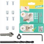 WOLFCRAFT 4657000 baldinių vyrių remonto rinkinys 2 vyriams 11 dalių