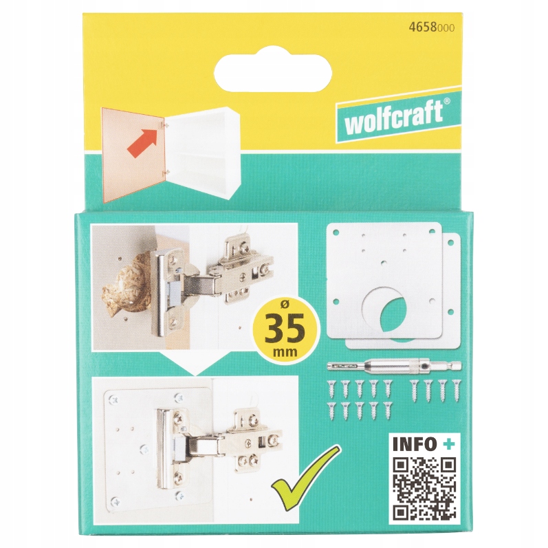 WOLFCRAFT 4658000 išplėštų 35 mm baldinių vyrių remonto rinkinys belsilt WOLFCRAFT 4658000 išplėštų 35 mm baldinių vyrių remonto rinkinys