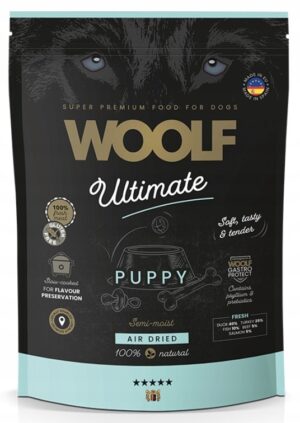 Woolf Ultimate Puppy Duck pusiau drėgnas maistas šuniukams su antiena ir kalakutiena, 1 kg