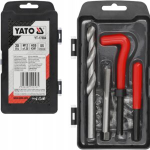 YATO M12 × 125 sriegių remonto rinkinys su 15 įvorių 20 dalių