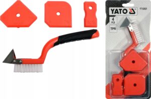 YATO YT-52621 silikono mentelės, šepetėlis ir metalinis grandiklis, 4 dalys