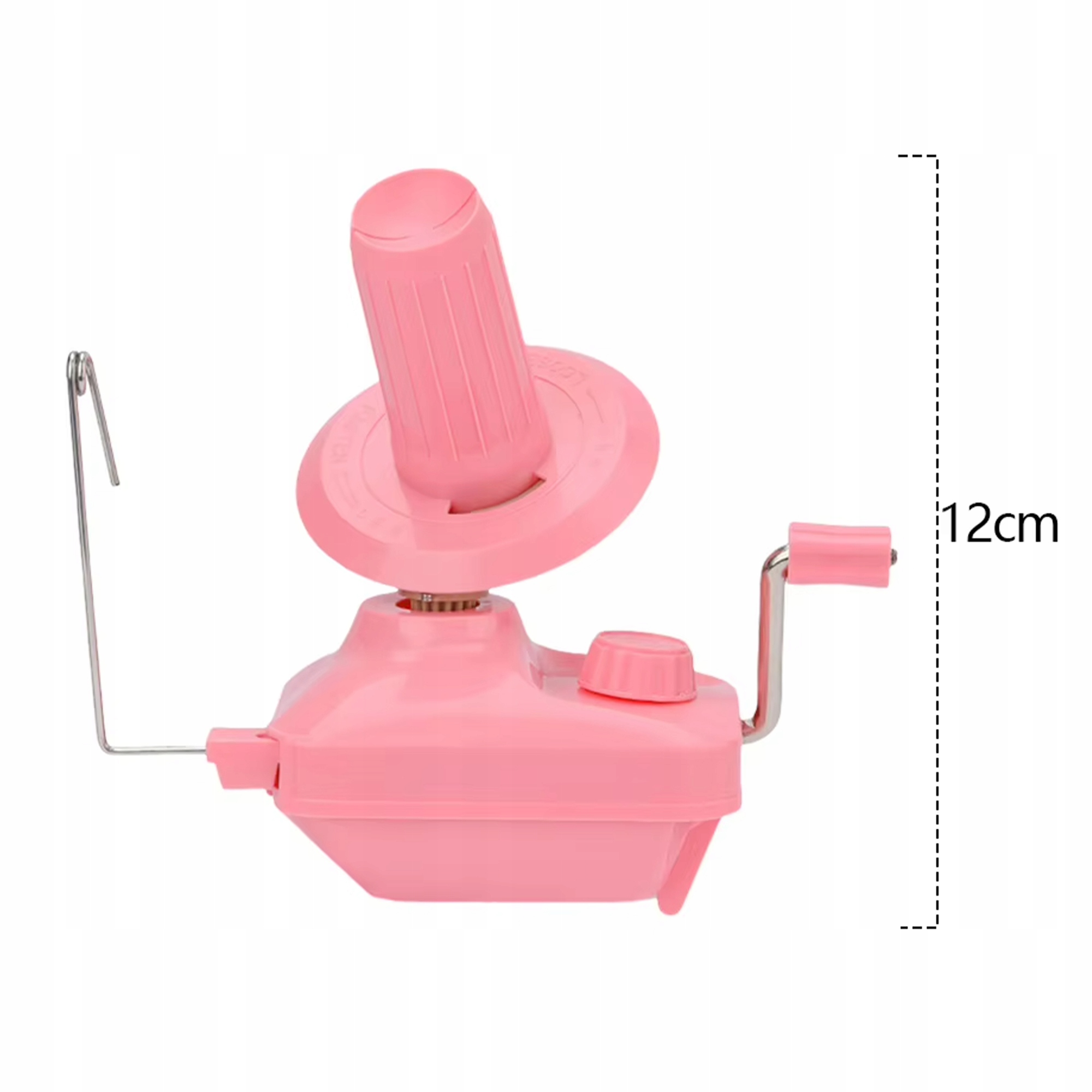 Rožinis rankinis verpalų vyniotuvas su stalo spaustuvu, 19,2 cm – produkto nuotrauka 3