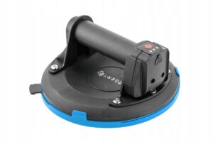 Akumuliatorinis vakuuminis keltuvas stiklui, plytelėms ir akmeniui, HOGERT HT3B340, iki 150 kg, Ø 200 mm, su manometru, su automatiniu vakuumo palaikymu