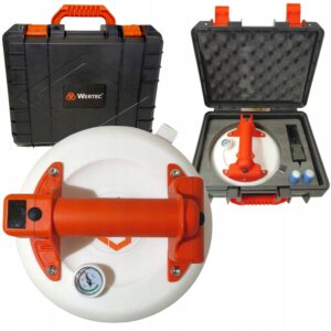 Akumuliatorinis vakuuminis keltuvas stiklui, plytelėms ir akmeniui, WERTEC, iki 190 kg, Ø 210 mm, su manometru, su automatiniu vakuumo palaikymu
