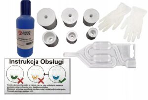 AMD Tools CO₂ galvutės tarpinės testeris, 6 adapteriai, 100 ml