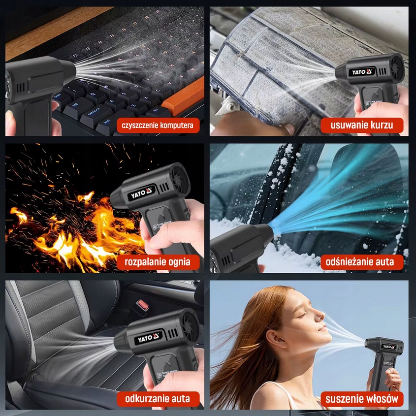 Yato YT-82936 akumuliatorinis rankinis siurblys ir oro pūstuvas – produkto nuotrauka
