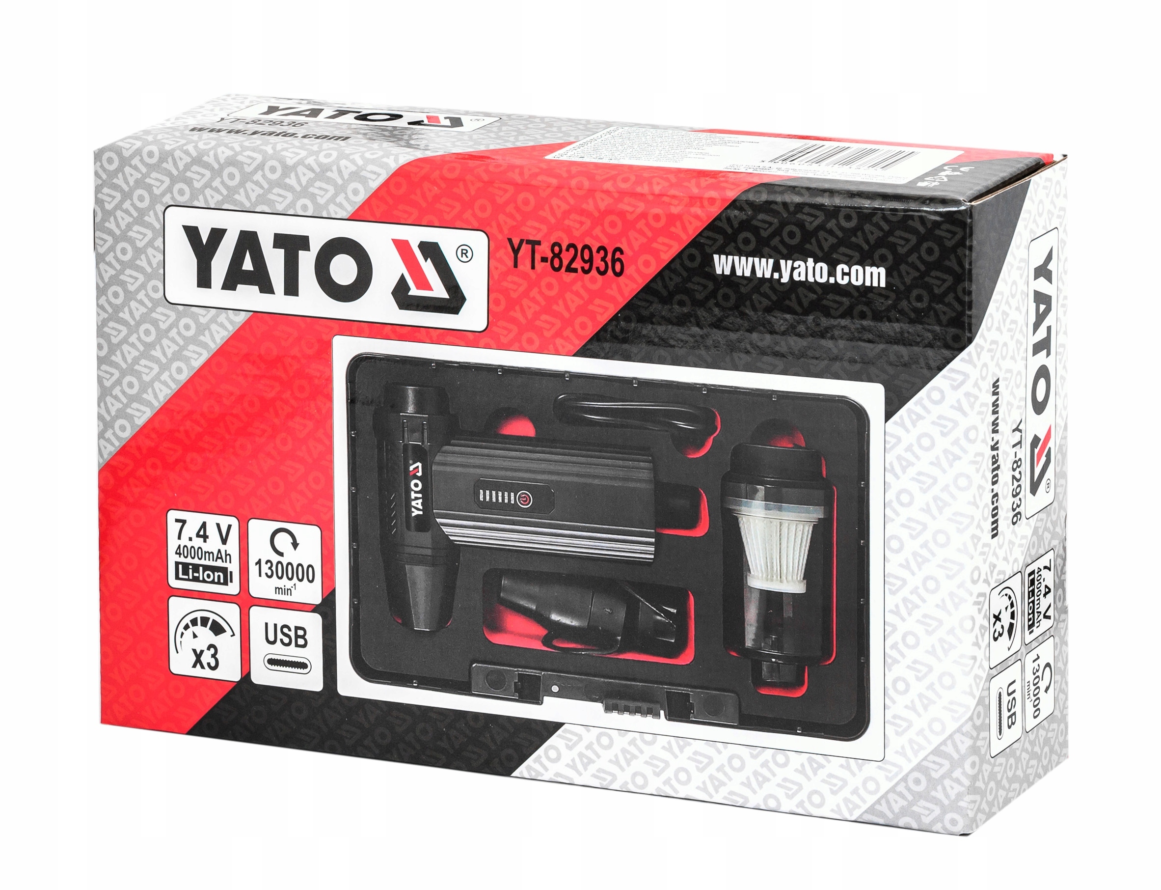 Yato YT-82936 akumuliatorinis rankinis siurblys ir oro pūstuvas