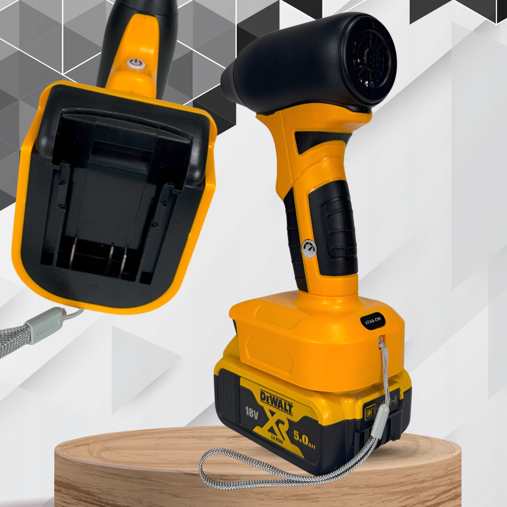 Belaidis mini oro pūstuvas elektronikai ir automobiliui – 130 000 aps./min., 180 W, iki 141 km/val., DeWalt sistemai – produkto nuotrauka