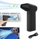 Belaidis mini oro pūstuvas elektronikai ir automobiliui – 130 000 aps./min., iki 52 m/s, 4000 mAh, daugiafunkcė