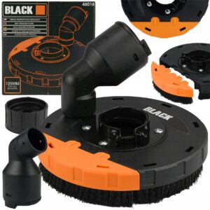 Black sustiprintas dulkių nusiurbimo gaubtas 115–125 mm kampiniam šlifuokliui – nuotrauka 1