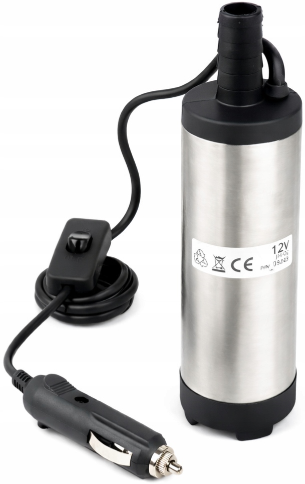 Panardinama kuro ir alyvos pompa 12 V / 230 V, 12 l/min, su 2 m žarna