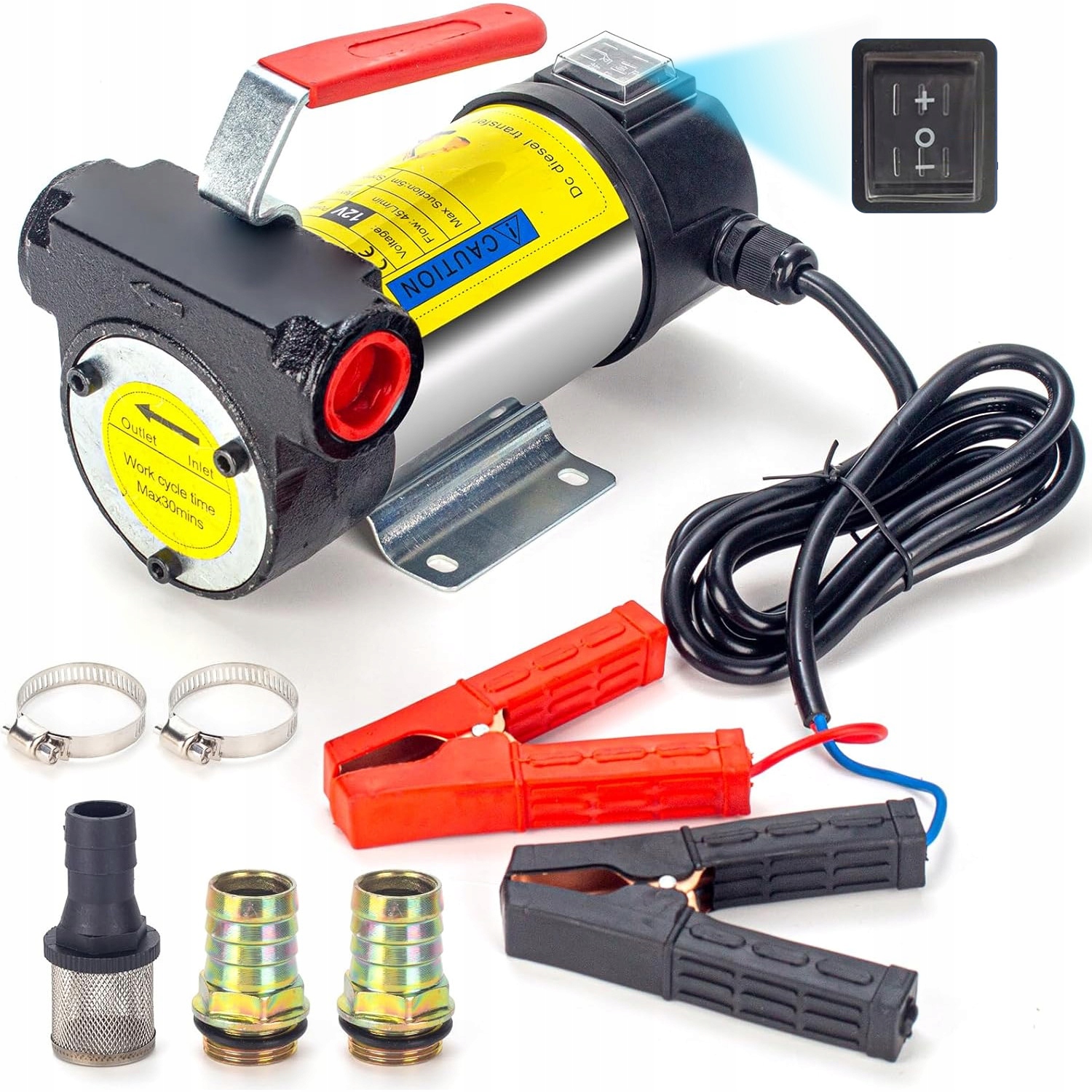 Didelio našumo dyzelino ir alyvos pompa 12 V 175 W, 45 l/min, reversinė