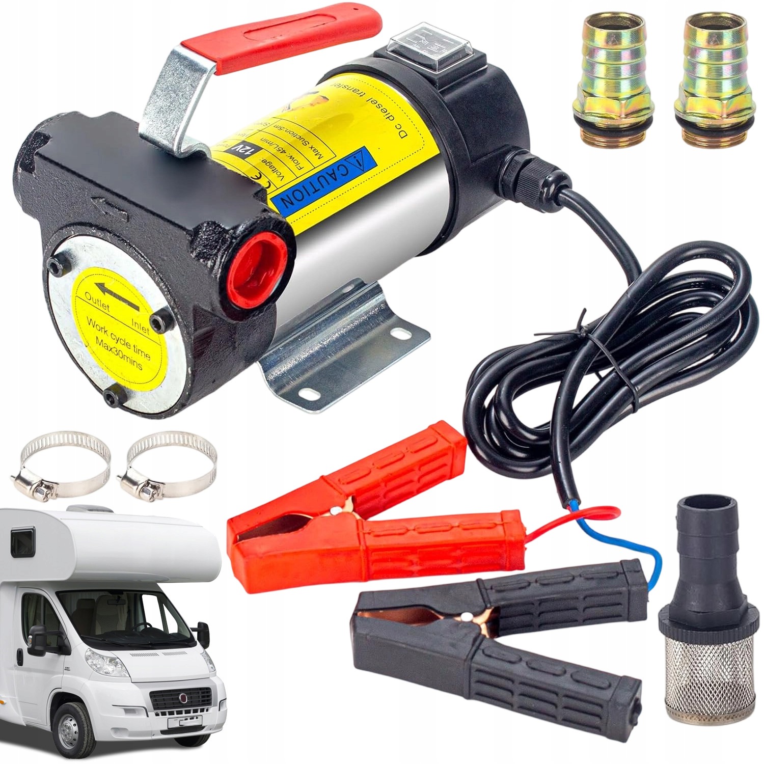 Didelio našumo dyzelino ir alyvos pompa 12 V 175 W, 45 l/min, reversinė