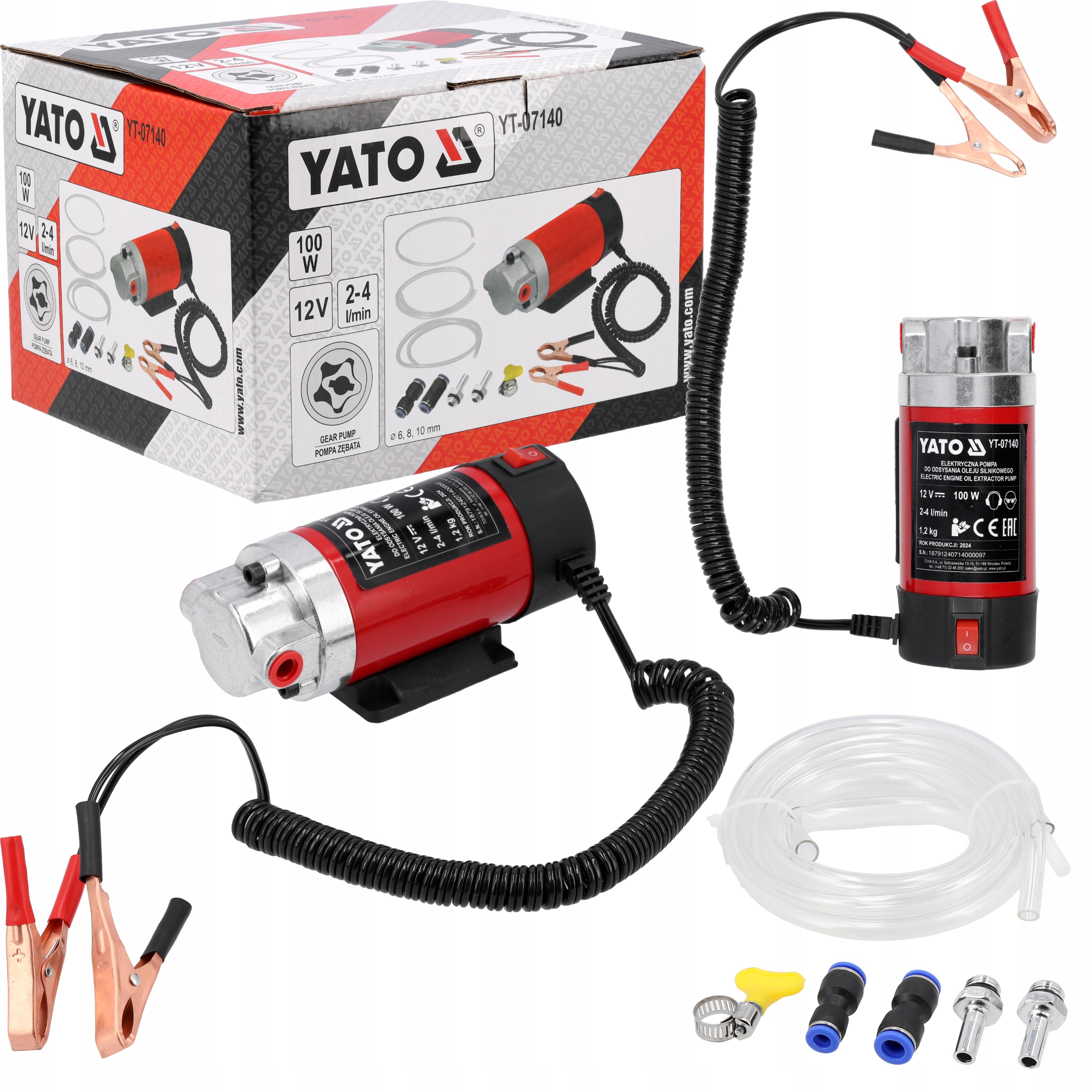 Yato elektrinė alyvos išsiurbimo pompa 12 V 100 W 24 lmin YT 07140
