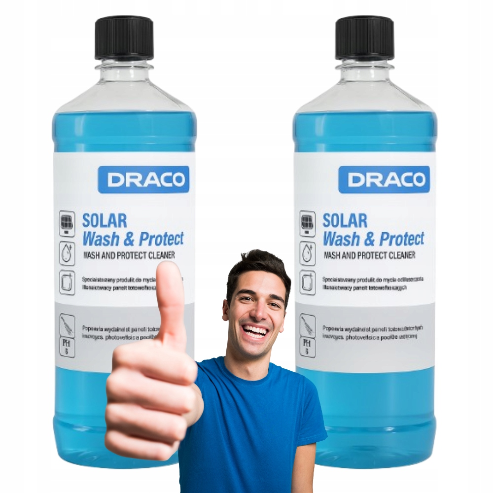 Draco Solar Wash & Protect saulės panelių plovimo koncentratas, 2 x 1 l – bendras produkto vaizdas 1