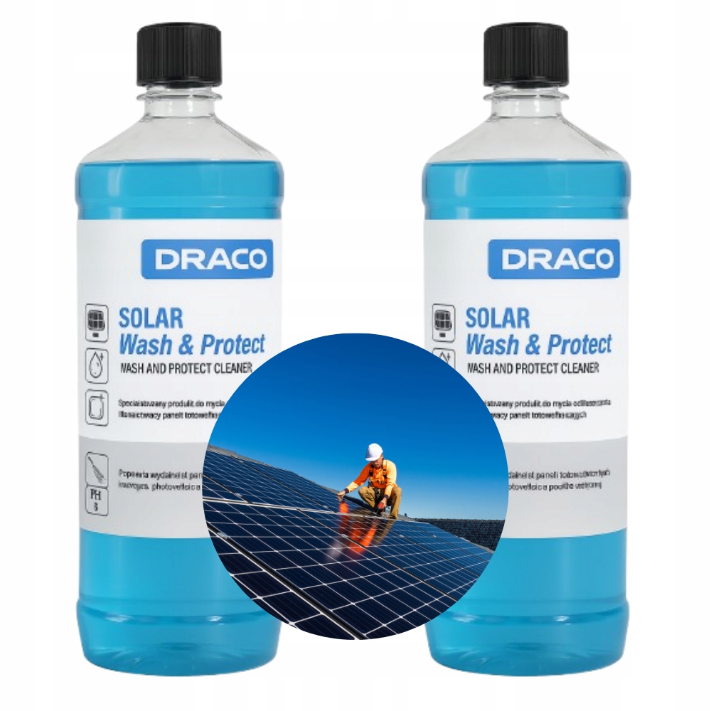 Draco Solar Wash & Protect saulės panelių plovimo koncentratas, 2 x 1 l – valymo galvutė ir šereliai 2