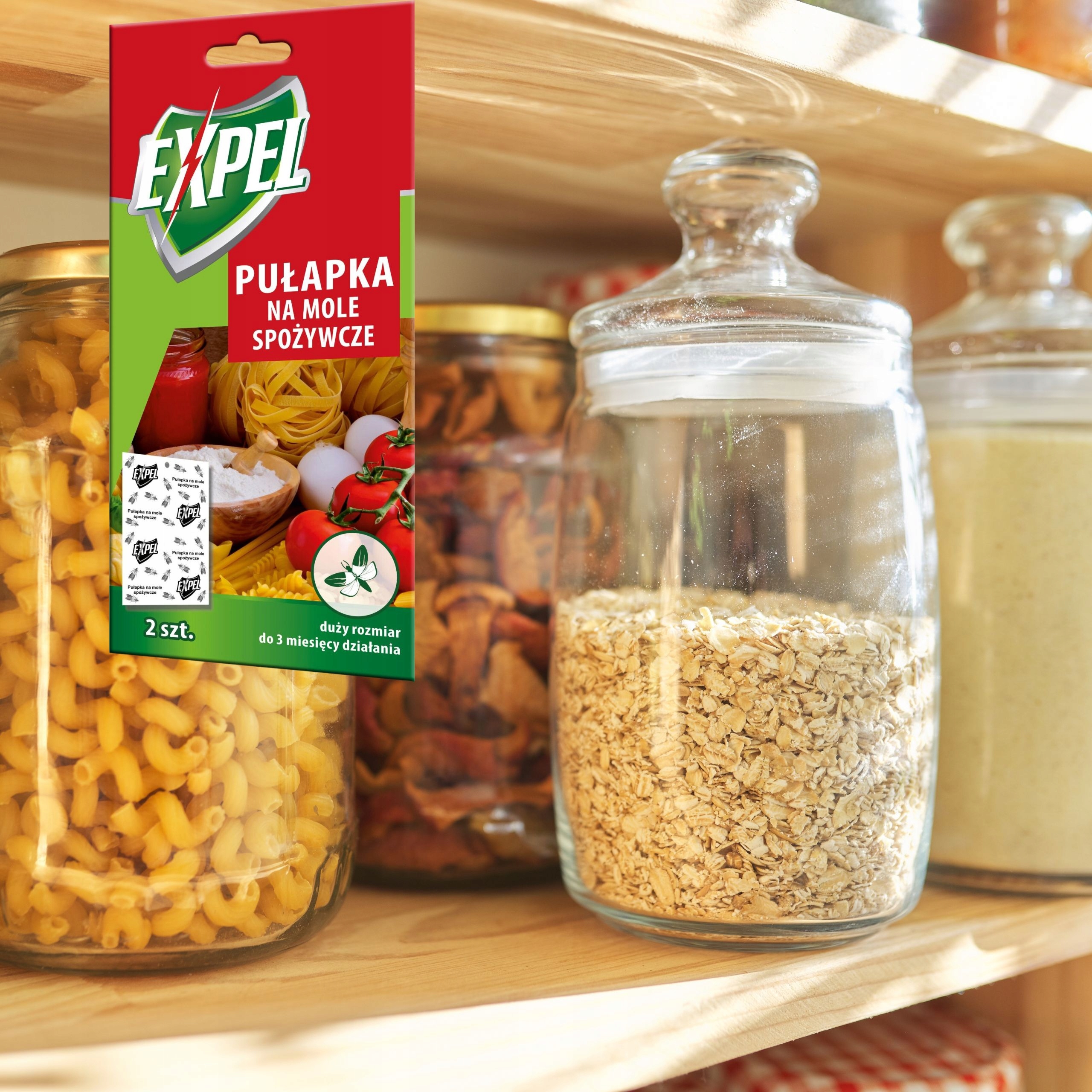 Expel didelės feromoninės gaudyklės maistinėms kandims, 2 vnt. – produkto matmenų informacija, nuotrauka 2
