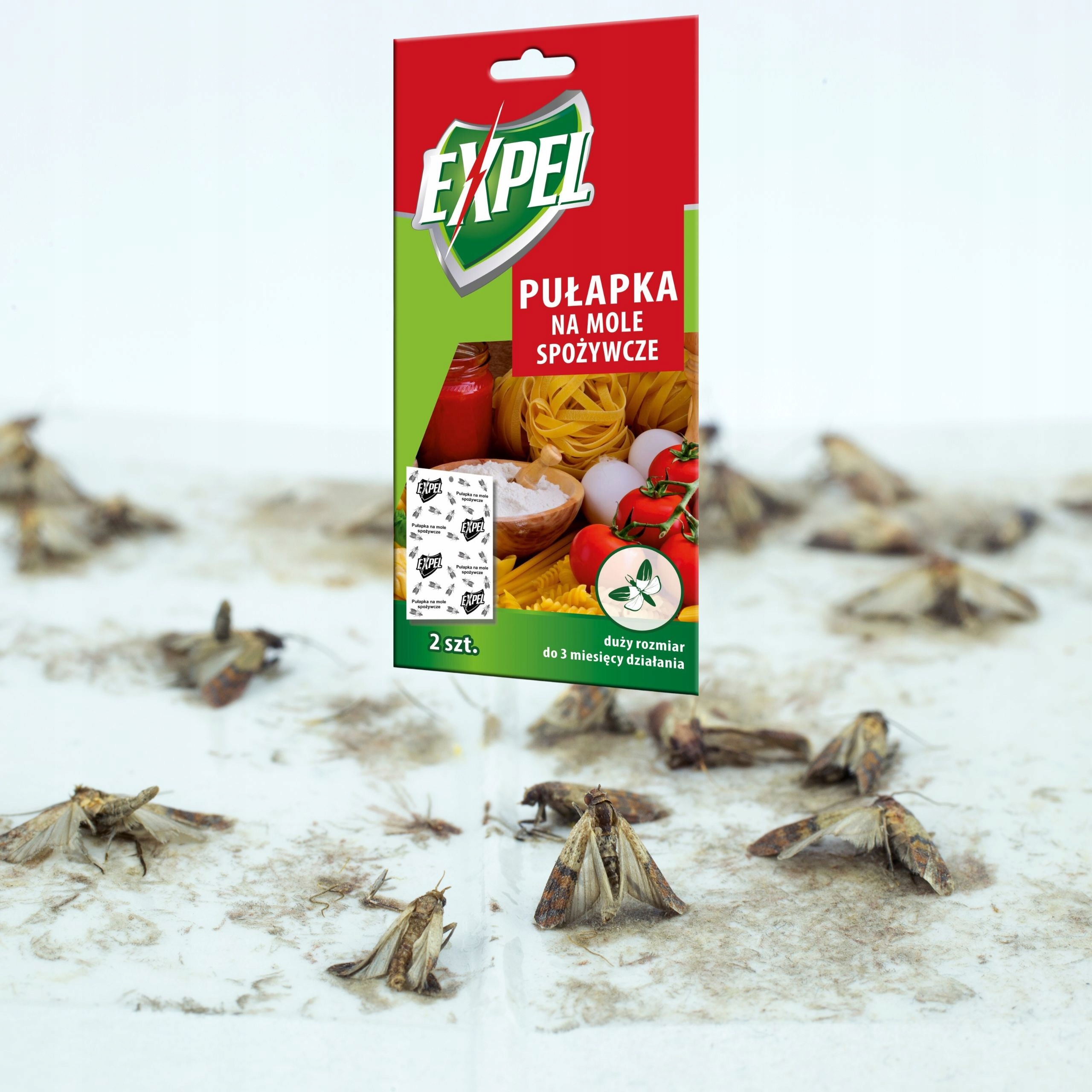 Expel didelės feromoninės gaudyklės maistinėms kandims, 2 vnt. – produkto matmenų informacija, nuotrauka 3