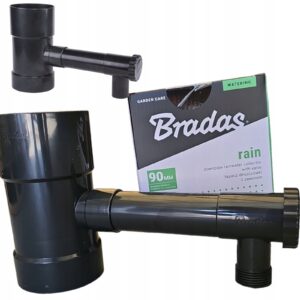 Grafito spalvos ABS lietaus vandens gaudyklė su vožtuvu 90 mm