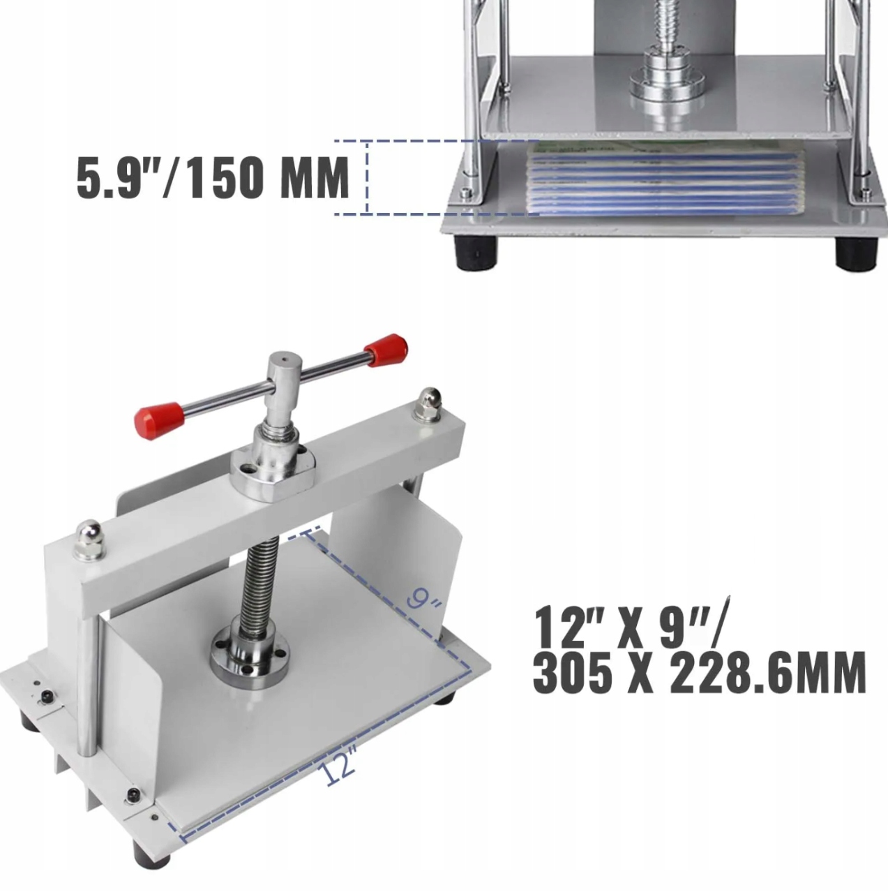 Knygrišio presas A4 popieriui ir knygoms, 305 × 220 mm, 1500 kg – nuotrauka 3