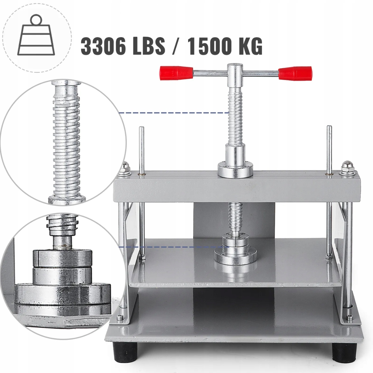 Knygrišio presas A4 popieriui ir knygoms, 305 × 220 mm, 1500 kg – nuotrauka 4