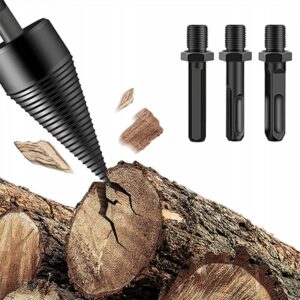 Kūginis malkų skaldymo grąžtas 42 mm su 3 adapteriais – nuotrauka 1