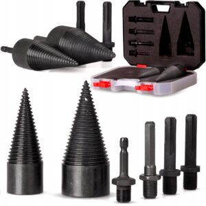 Malkų skaldymo grąžtų rinkinys 38 ir 42 mm su SDS Plus ir HEX adapteriais – nuotrauka 1