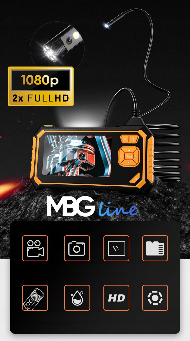 MBG Line 113-B-2 dviejų kamerų endoskopinė kamera, 5 m, 4,3″ Full HD – produkto nuotrauka 4