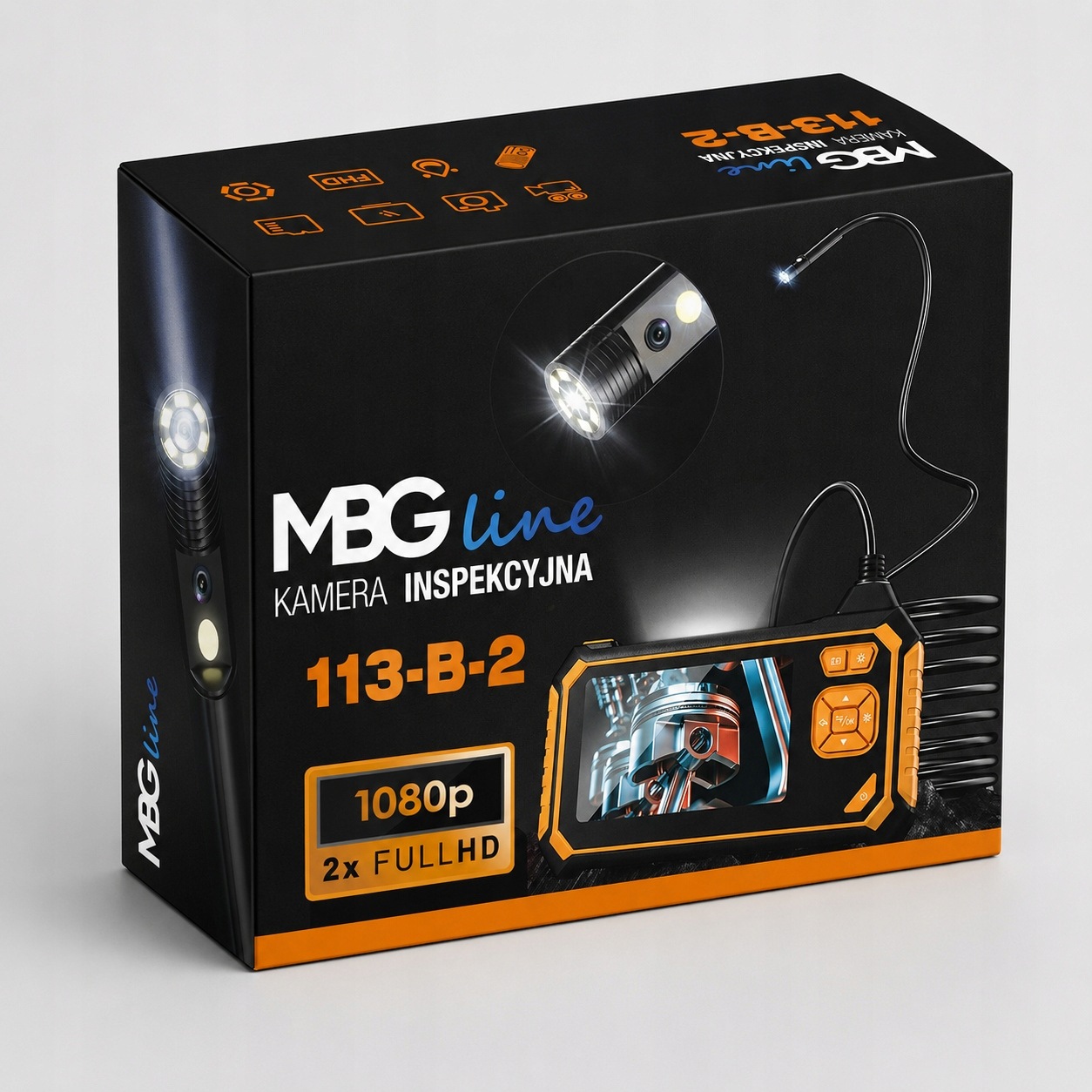 MBG Line 113B2 dviejų kamerų endoskopinė kamera 5 m 43 Full HD belsilt MBG Line 113 B 2 dviejų kamerų endoskopinė kamera 5 m 43 Full HD nuotrauka 14