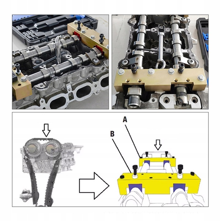 Mercedes M270 M274 1.6 2.0 paskirstymo mechanizmo fiksavimo rinkinys, 3 vnt.