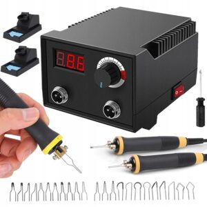 Pirografijos aparatas 100 W su 2 rankenomis ir 23 antgaliais iki 750 °C