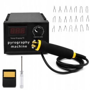 Pirografijos ir litavimo rinkinys 60 W medienai ir odai su 20 antgalių