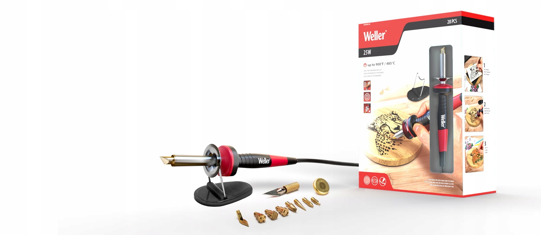 Pirografijos rinkinys Weller WLIWBK2523C 25 W iki 430 °C belsilt Pirografijos rinkinys Weller WLIWBK2523C 25 W iki 430 °C