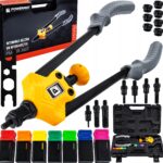 Powermat PMNIR360T žirklinis kniediklis kniedinėms veržlėms M3M12 lagaminas belsilt Powermat PM NIR 360T žirklinis kniediklis kniedinėms veržlėms M3M12 lagaminas