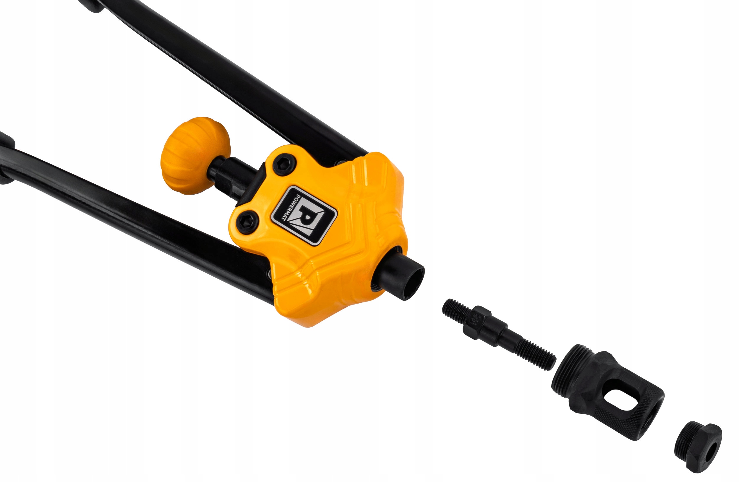 Powermat PMNIR360T žirklinis kniediklis kniedinėms veržlėms M3M12 lagaminas belsilt Powermat PM NIR 360T žirklinis kniediklis kniedinėms veržlėms M3M12 lagaminas