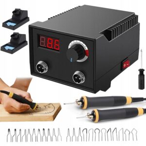 Profesionali pirografijos stotelė 100 W su 23 antgaliais iki 750 °C
