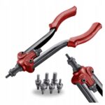 Profesionalus rankinis kniediklis srieginėms kniedėms M3M12 FORTUM 340 mm lagaminas