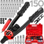 Rankinis svirtinis kniediklis kniedinėms veržlėms M3M12 Delphi Tools 150 veržlių ir šerpetų nuėmiklis