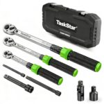 TaskStar dinamometrinių raktų rinkinys su adapteriais, 3 vnt.