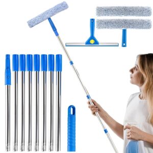 Teleskopinis saulės panelių ir langų plovimo rinkinys su 38 cm šepečiu, 3 m