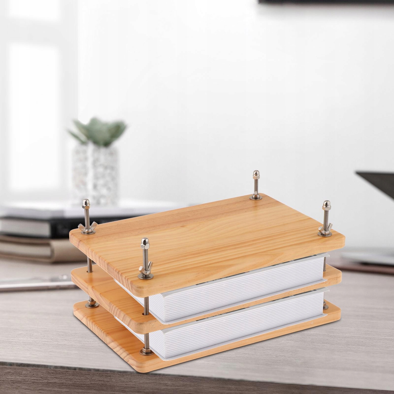 Trijų plokščių nešiojamas knygų presas 30 × 20 cm rankiniam įrišimui – nuotrauka 6