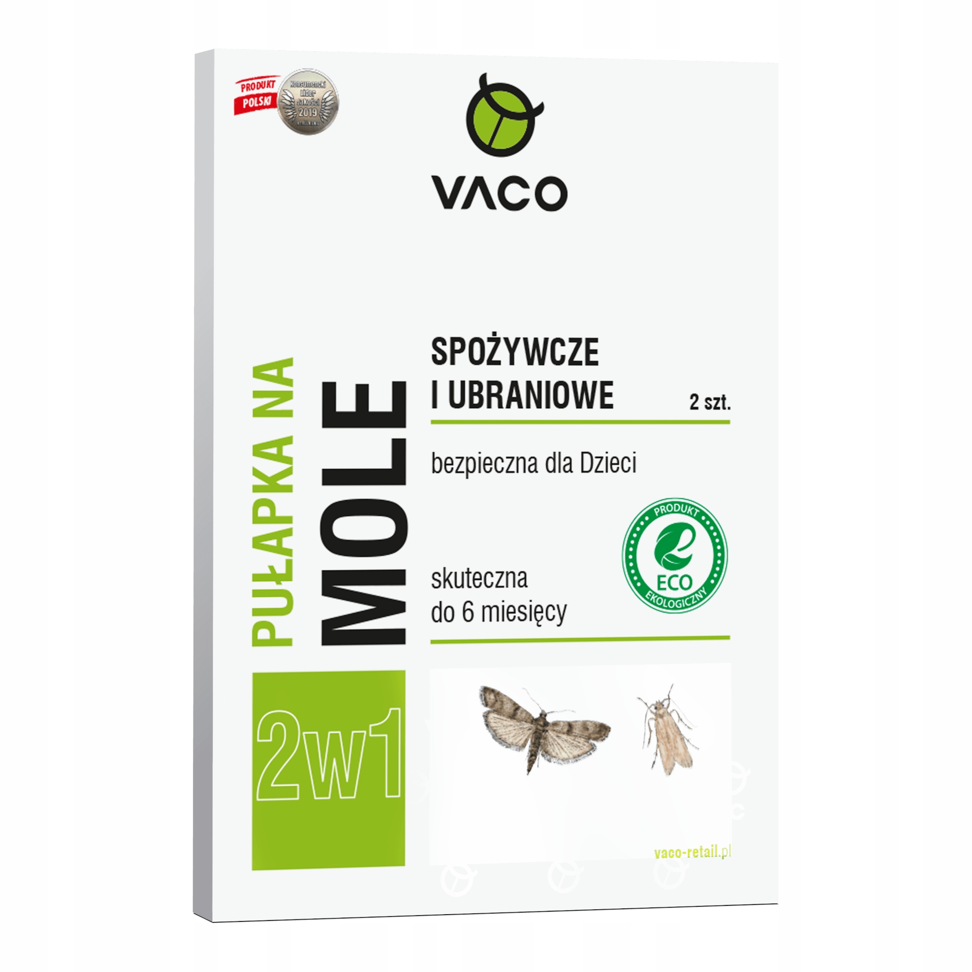 Vaco Eco universali 2in1 feromoninė gaudyklė kandims, 2 vnt. – produkto išvaizda ir konstrukcija, nuotrauka 2