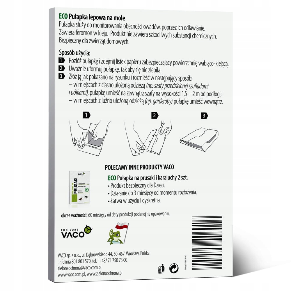 Vaco Eco universali 2in1 feromoninė gaudyklė kandims, 2 vnt. – produkto išvaizda ir konstrukcija, nuotrauka 3