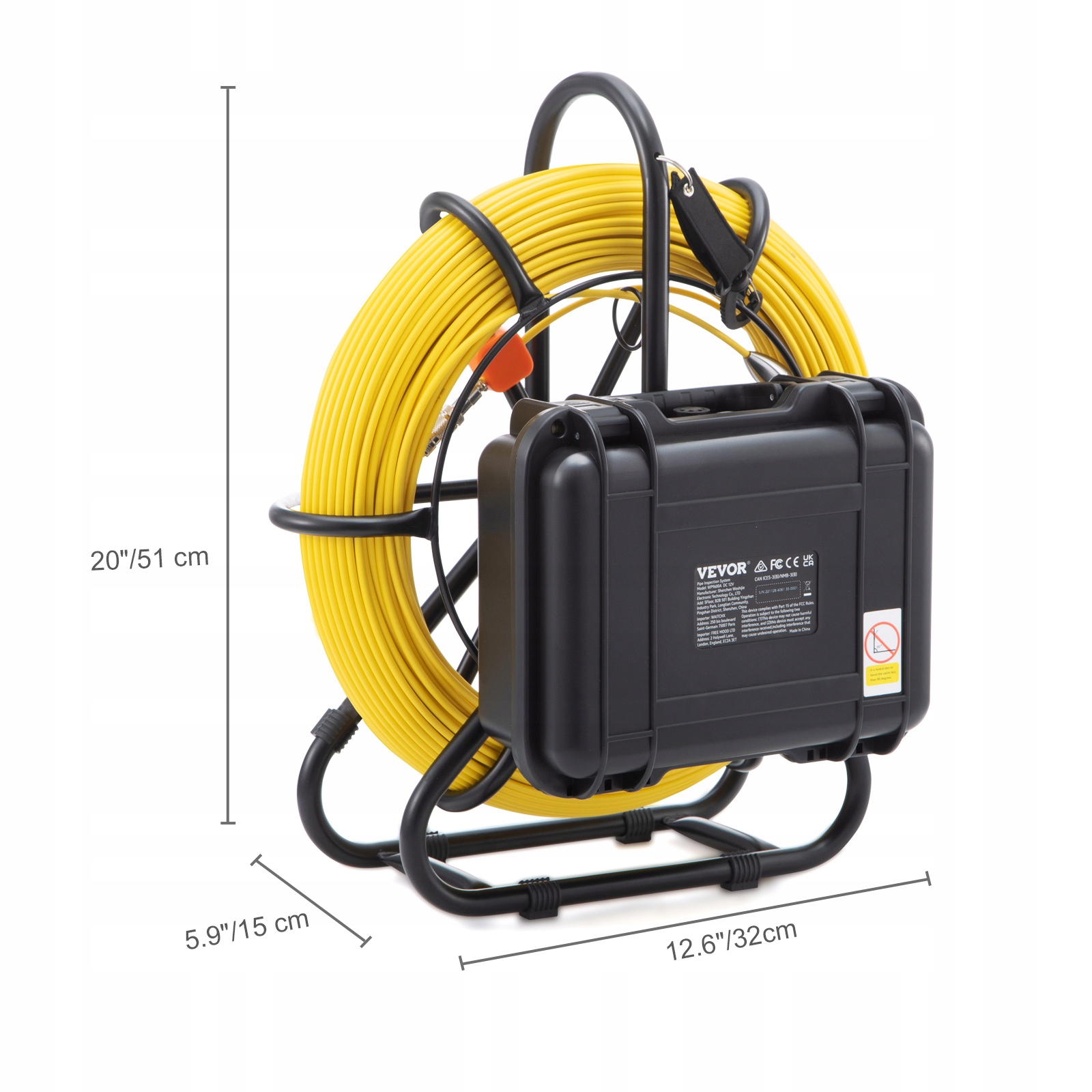 VEVOR kanalizacijos kamera su lokatoriumi, 91,5 m, 23 mm, 720p – produkto nuotrauka 2