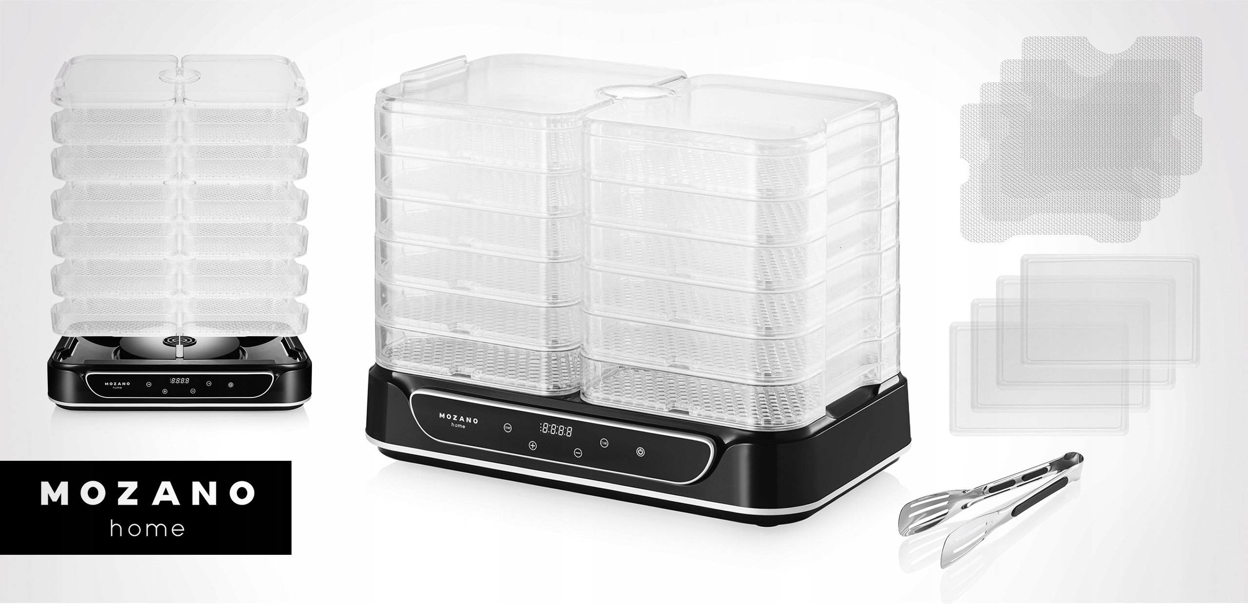Didelė džiovyklė grybams, vaisiams, daržovėms, žolelėms, 6 pozicijos, galinga 550 W, laikmatis - Image 3